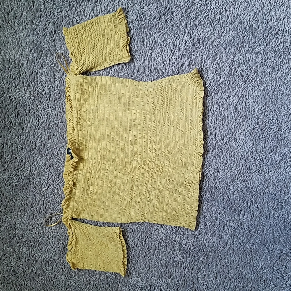 Mustard Off The Shoulder Top